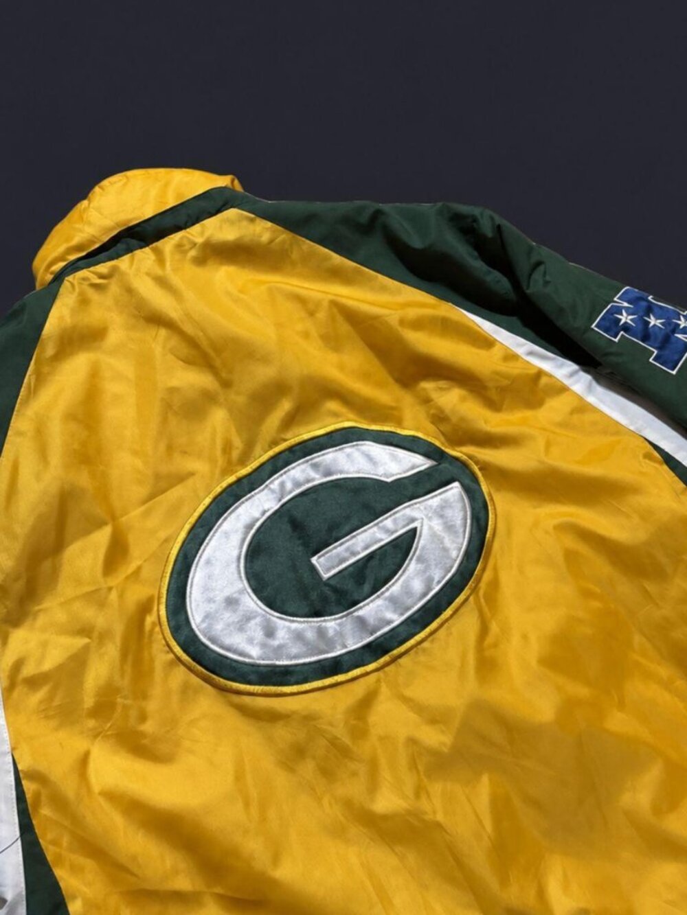 NFL Green Bay Packers Yellow Green Logo Jacket Medium